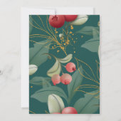 Weihnachts-Winter Holly Berry Hochzeitseinladung Einladung (Rückseite)