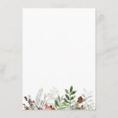 Weihnachts Winter immergrüne Hochzeit Menükarte (Rückseite)