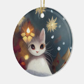 Weihnachts-Winter Katzenschmuck Keramik Ornament (Links)