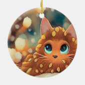Weihnachts-Winter Katzenschmuck Keramik Ornament (Hinten)