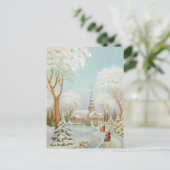 Weihnachts-Winter-Kirchenlandschaft Feiertagspostkarte (Stehend Vorderseite)