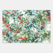 Weihnachts Winter Lanterns Holly 3 Designs Geschenkpapier Set (Vorderseite 3)