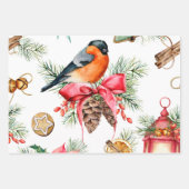 Weihnachts Winter Lanterns Holly 3 Designs Geschenkpapier Set (Vorderseite 2)