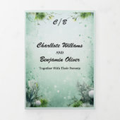 Weihnachts Winter Lime Green Minimal Personalisier Dreifach Gefaltete Einladung (Cover)