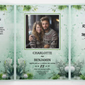 Weihnachts Winter Lime Green Minimal Personalisier Dreifach Gefaltete Einladung (Innenseite Mitte)