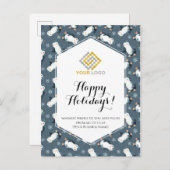Weihnachts-Winter-Logo Pinguine Snowflakes Busines Postkarte (Vorne/Hinten)