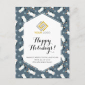 Weihnachts-Winter-Logo Pinguine Snowflakes Busines Postkarte (Vorderseite)