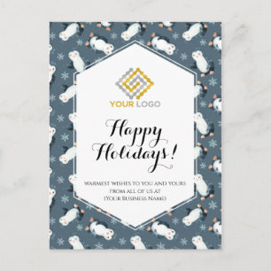 Weihnachts-Winter-Logo Pinguine Snowflakes Busines Postkarte