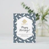 Weihnachts-Winter-Logo Pinguine Snowflakes Busines Postkarte (Stehend Vorderseite)