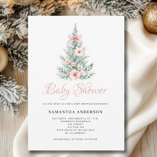 Weihnachts-Winter-Mädchen-Baby-Party Einladung