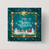 Weihnachts Winter Märchen Fantasy Snowy Land Button (Vorderseite)