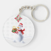 Weihnachts Winter Märchen Fantasy Snowy Land Schlüsselanhänger (Rückseite)