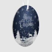 Weihnachts Winter Märchen Fantasy Snowy Monogram Ornament (Vorderseite)