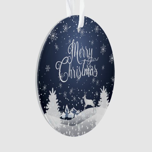 Weihnachts Winter Märchen Fantasy Snowy Monogram Ornament (Vorderseite)