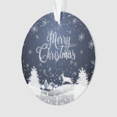 Weihnachts Winter Märchen Fantasy Snowy Monogram Ornament (Vorderseite)