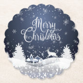 Weihnachts Winter Märchen Fantasy Snowy Rentier Untersetzer (Vorderseite)