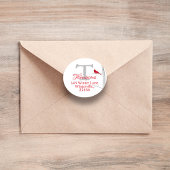 Weihnachts Winter Minimalistisch Monogram Red Kard Runder Aufkleber