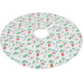 Weihnachts Winter Mittens & Holly Polyester Weihnachtsbaumdecke (Schrägansicht)