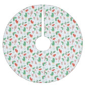 Weihnachts Winter Mittens & Holly Polyester Weihnachtsbaumdecke (Vorderseite)