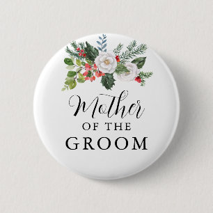 Weihnachts-Winter-Mutter des Groom-Brautparty Button