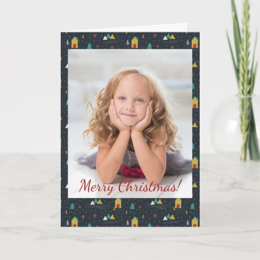 Weihnachts-Winter-Nacht-Schneeballhaus Foto (Vorderseite)