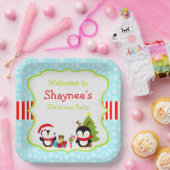 Weihnachts Winter Niedliche Pinguine Pappteller (Party)