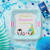 Weihnachts Winter Niedliche Pinguine Pappteller (Party)