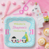 Weihnachts Winter Niedliche Pinguine Pappteller (Party)