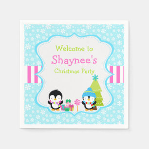 Weihnachts Winter Niedliche Pinguine Serviette