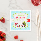 Weihnachts Winter Niedliche Pinguine Serviette (Beispiel)