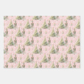 Weihnachts Winter Onederland Gold Rosa Muskatnuss Geschenkpapier Set (Vorderseite)