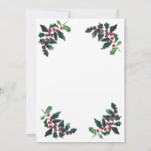 Weihnachts Winter Pine Tree Wasserfarbenhochzeit Einladung (Rückseite)