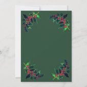 Weihnachts Winter Pine Tree Wasserfarbenhochzeit Einladung (Rückseite)