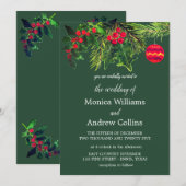 Weihnachts Winter Pine Tree Wasserfarbenhochzeit Einladung (Vorne/Hinten)