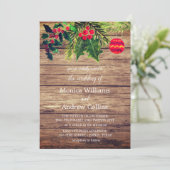 Weihnachts Winter Pine Tree Watercolor Wood Weddin Einladung (Stehend Vorderseite)