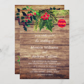 Weihnachts Winter Pine Tree Watercolor Wood Weddin Einladung (Vorne/Hinten)