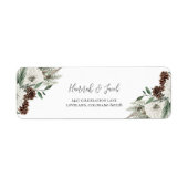 Weihnachts-Winter-Pines Hochzeit Rücksendeadresse (Vorne)