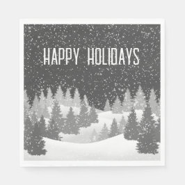 Weihnachts Winter Pines Napkins Serviette