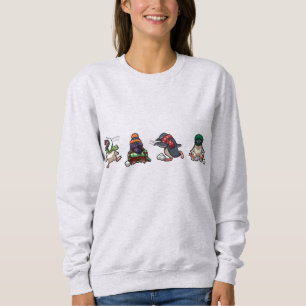 Weihnachts Winter Pinguin Snowball Kämpfen Cartoon Sweatshirt