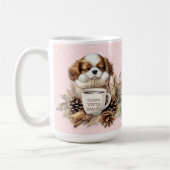 Weihnachts Winter Pink Cavalier King Charles Large Kaffeetasse (Links)