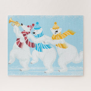 Weihnachts Winter Polar Bären Parade Puzzle