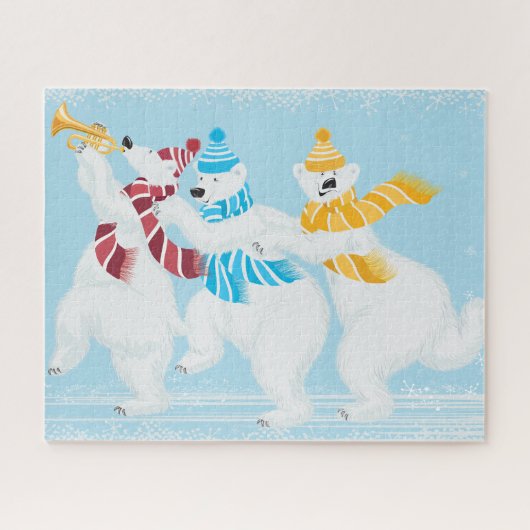 Weihnachts Winter Polar Bären Parade Puzzle (Horizontal)