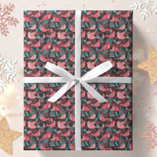 Weihnachts Winter Red Bird Berries Urlaub Geschenkpapier