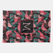 Weihnachts Winter Red Bird Berries Urlaub Geschirrtuch (Horizontal)