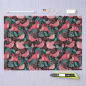 Weihnachts Winter Red Bird Berries Urlaub Seidenpapier (Handwerk)