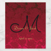 Weihnachts Winter Red Gold Black Wedgram Weinetikett (Einzelnes Label)