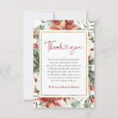 Weihnachts Winter Red Green Gold Hochzeit Dankeskarte (Vorderseite)