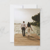 Weihnachts Winter Red Green Gold Hochzeit Dankeskarte (Rückseite)