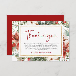 Weihnachts Winter Red Green Gold Hochzeit Dankeskarte