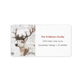 Weihnachts-Winter-Rentieradresse Adressaufkleber (Vorne)